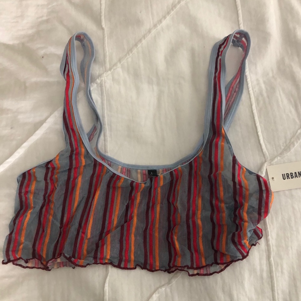 Urban outfitters cropped rainbow tank